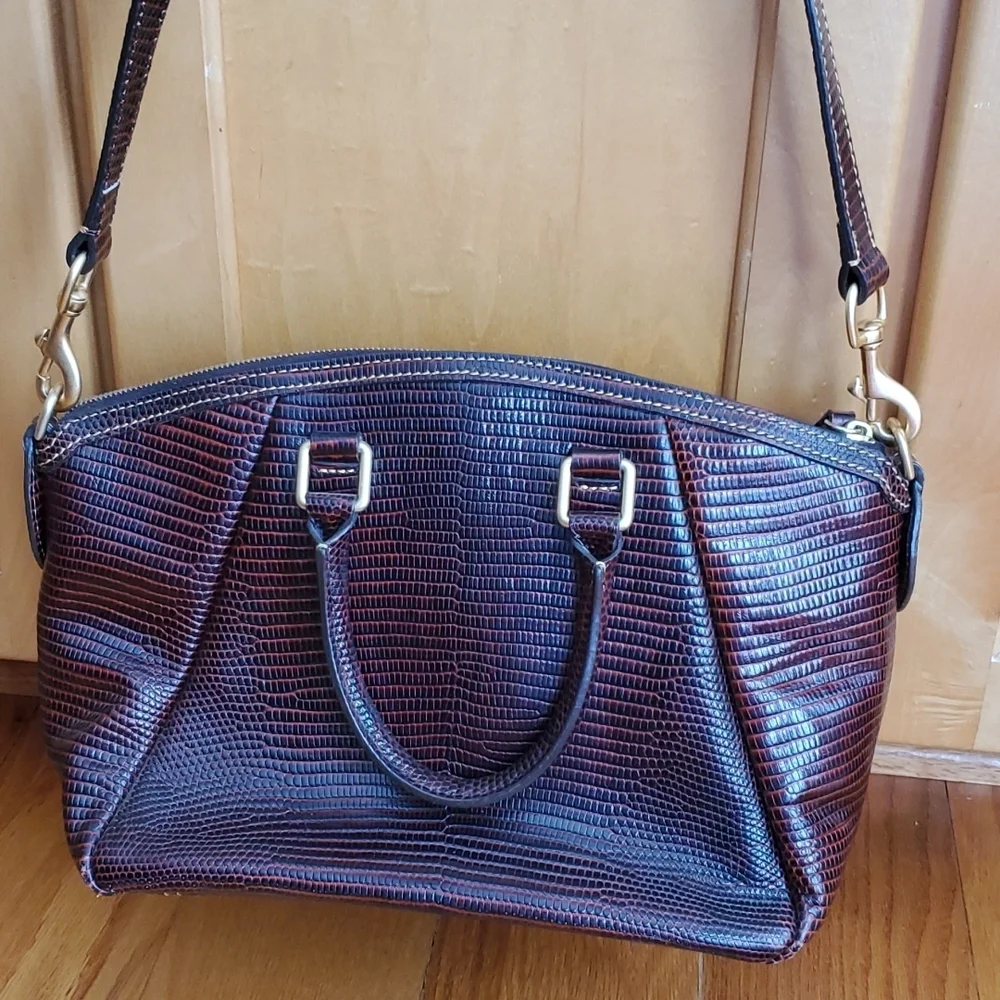 Dooney & Bourke Santorini Lizard Embossed Leather Satchel